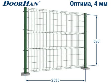 Купить 3D заборную секцию ДорХан 2535×630 мм в Усинске от 1018 руб.